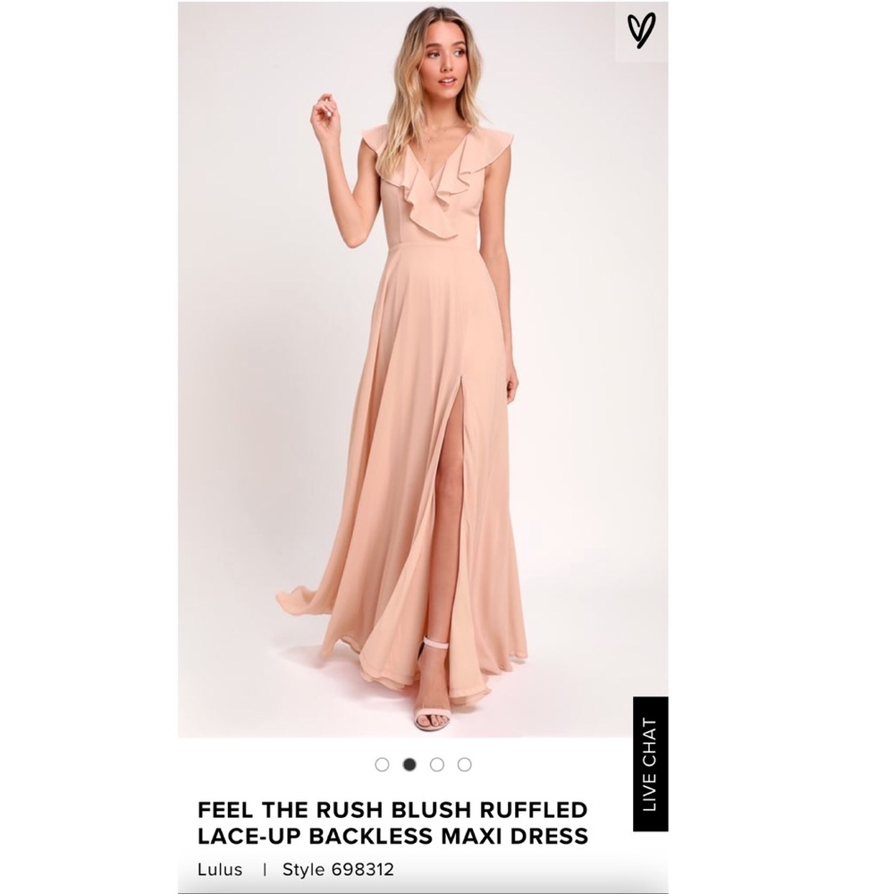 Lulu’s Feel The Rush Blush Pink Maxi Dress Small
